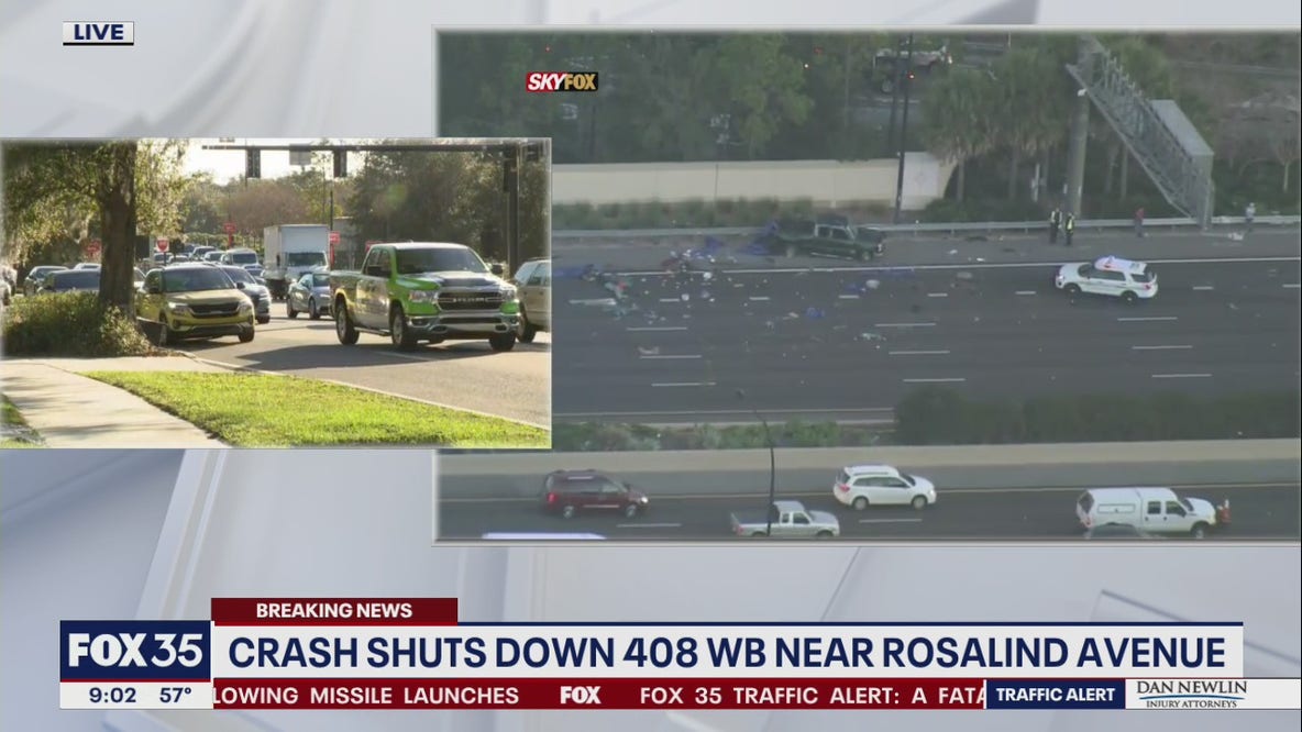 Fatal crash shuts down westbound lanes of SR-408 in Orlando